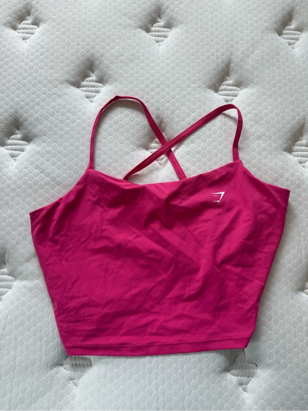Gymshark Hot Pink Cross-Back Crop Tank - Picture 2 of 4